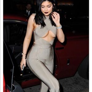 House of CB 'ASTER' Taupe Bandage Jumpsuit